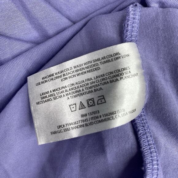Banana Republic T-Shirt XL Womens Purple Cozy Slub V Neck Cuffed Short Sleeve - Picture 5 of 9